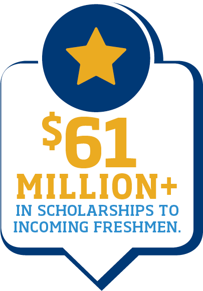 $61 Million+ in scholarships to incoming freshmen.