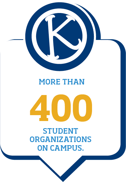More than 400 student organizations on campus.