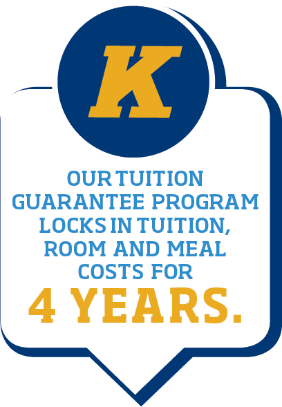 Our tuition guarantee program locks in tuition, room and meal costs for 4 years.